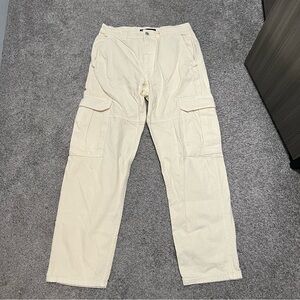 zara cream cargo baggy pants
